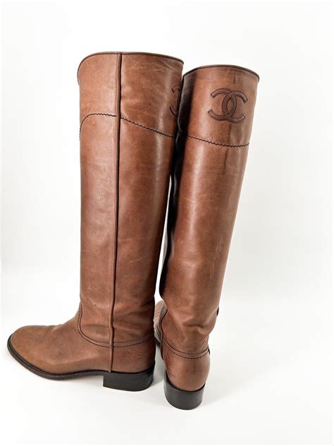 chanel chocolate brown|brown chanel boots.